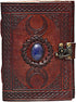 Cuero 3 Moon Blue Lapiz Embossed Vintage Leather Journal | 240 Pages of Antique Handmade Deckle Edge Vintage Paper