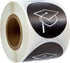 Graduation Stickers - 250 Graduate Labels, 1.5" Black & White Class of 2025 Grad Cap Envelope Seals
