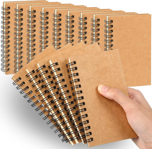 Jutom Small Spiral Notepad Bulk Journal - 5 x 3'' Pocket Memo Pads, 120 Pages for Note Taking