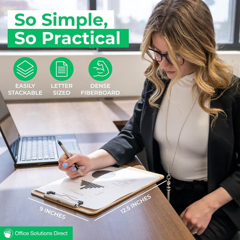 Office Solutions Direct Clipboards with Low Profile Clip, Set of 30 Heavy Duty Clipboards