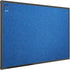JILoffice Cork Linen Bulletin Board 36 X 24 Inch (Blue), Black Aluminum Frame Wall Mounted Memo Pin Board for Office