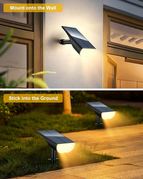 3 2 Pack BAXIA TECHNOLOGY Solar Spotlights Outdoor Waterproof, Lighting Modes Spot Lights, Dusk to Dawn Solar Powered