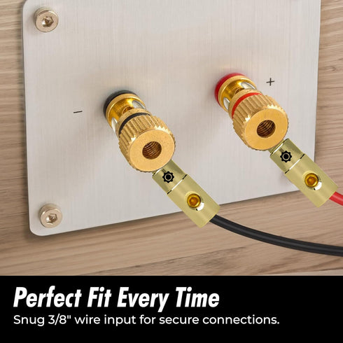 InstallGear 4 AWG Gauge Gold Ring Set Screw Battery Ring Terminals - 4 Pack, 4 Gauge Wire Connectors