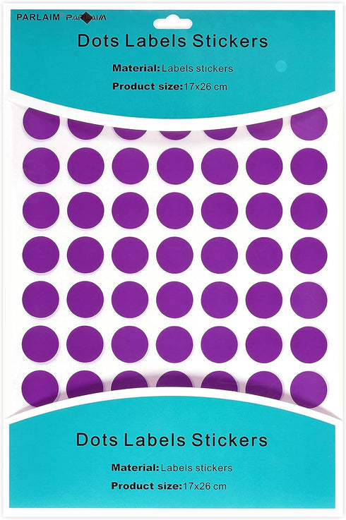 PARLAIM 1050 3/4" Round Color Coding Circle Dot Labels, 15 Sheets, 0.75 inch Purple Stickers