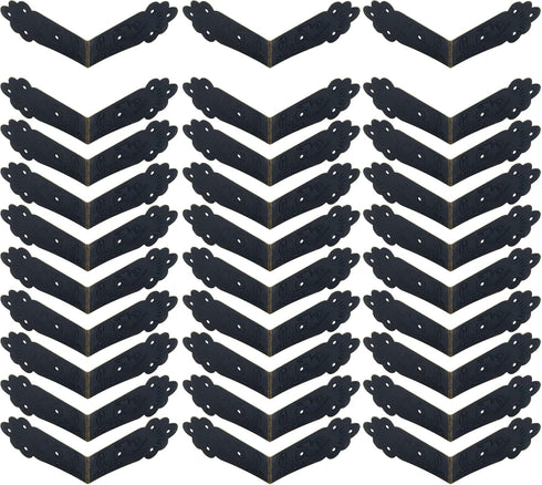 T Tulead 30PCS Bronze Iron Edge Guard, Decorative Corner Brackets for Furniture with Mounting Screws