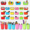 Roowest 60 Pcs Pegboard Cups, Pegboard Bins Set, Wall Organizer with Hooks and Loops, Assortment for Office Storage
