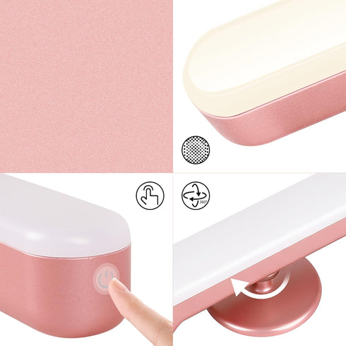 Set 2 Dimmable 3 of Wireless Vanity Makeup Lights for Mirror, Rechargeable LED Stick On Light Bar for Bathroom Mirror