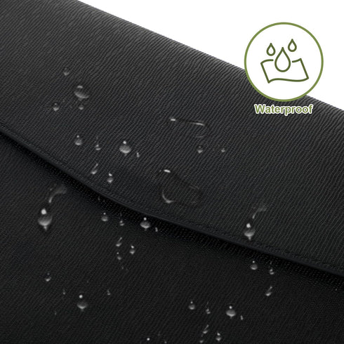 Document File Folder, 1Pcs PU Leather A4 Envelope Folder Expanding Organizer Waterproof Portfolio Black Storage Case