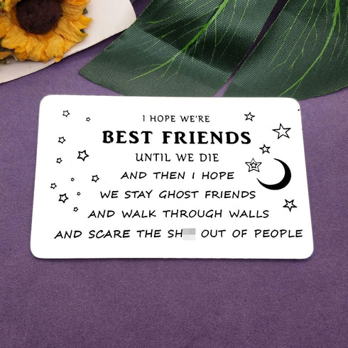 Engraved Metal Wallet Insert Card, Best Friends Gift, Funny Friendship Gift for Birthday Christmas Graduation