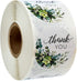 Boho Greenery Thank You Stickers, 500 Floral Labels Roll, 1.5" Round Envelope Seals, Made in The USA