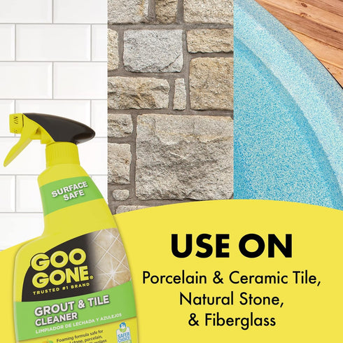 28 pack 2 Goo Gone Grout and Tile Cleaner - Ounce - Removes Tough Stains Dirt Caused by Mold Mildew Soap Scum and Hard