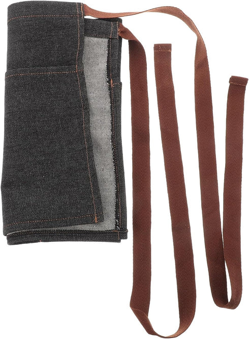 3 Toyvian Durable Denim Waist Apron with Pockets Unisex, Short Half Server Apron for Waiter Waitress, Bar, Cafe