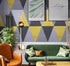 8630 Geometric Triangle Peel and Stick Wallpaper Yellow/Gray Removable Diamond Self Adhesive Contact Paper Shelf Liner for Office Background Furniture Renovation Home Decor 17.7" x 9.8ft by JZHOME