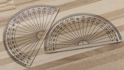 Tupalizy 4 Inch Small Math Protractors, 180 Degrees Plastic Angle Measurement Protractors, 2PCS for Student Teacher