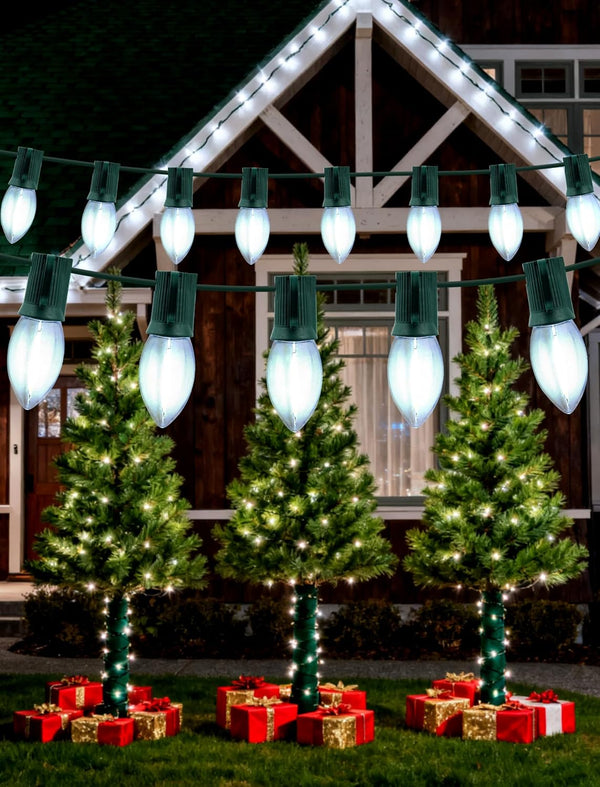 Hobbynors Vintage C9 Christmas Lights Outdoor - 2-Pack (50FT Total50 LED Bulbs) ,