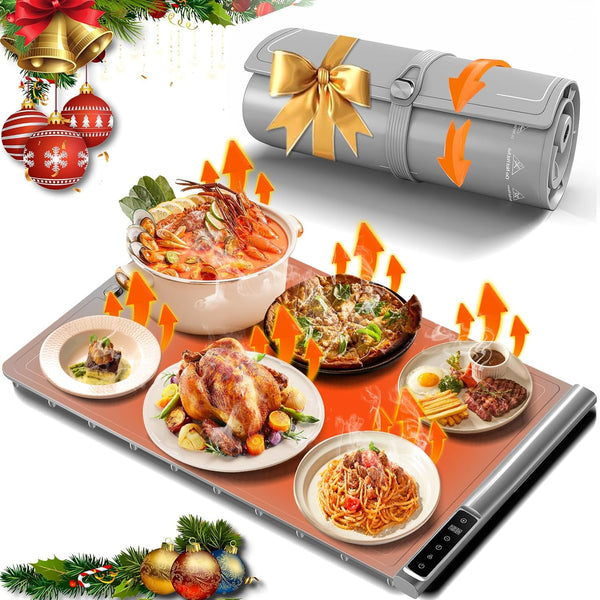 BROBIG Food Warming Mat | Max Temp 248,Electric Warming Tray with Timer and