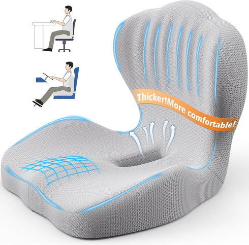 Tailbone Benazcap Memory Foam Seat Cushion with Lumbar Support Pillow for Office Chair, Car & Gaming Seat, Wheelchair