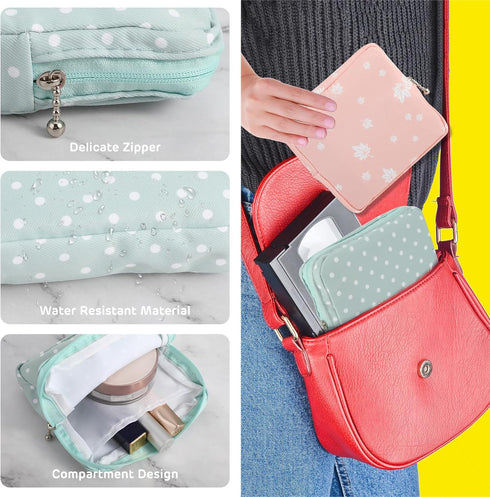 Abeillo 3Pcs Sanitary Napkin Storage Bags Menstrual Cup Pouches Nursing Pad Holder Tampon Bags Portable Period Bag