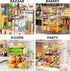 3 Countertop, 10.63''L 10" 14.17" JOYZAN Pastry Display Case, Tier Bread Box for Kitchen Acrylic Bread Container