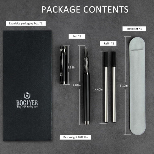 Liquid Ink Rollerball Pens - Fine Line Writing Pens for Journal, Office Supplies, Fancy Gift Box for Father's Day, Green