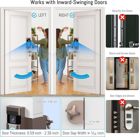 Anti Theft Ring Doorbell Mount: Metal Ring Apartment Door Mount Blink Doorbell Camera Holder No Drill - Renter Friendly