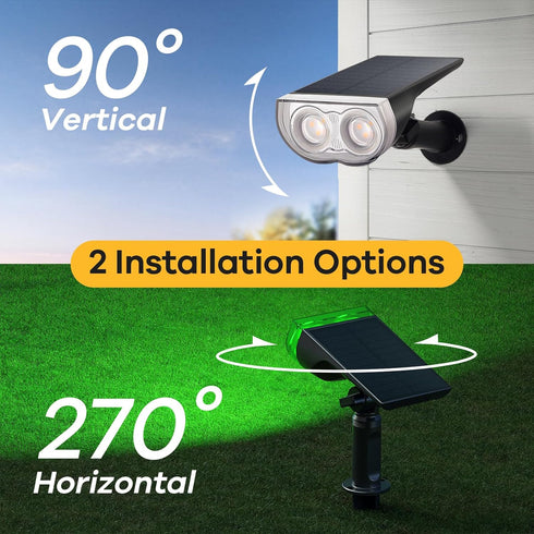 7 IP67, 2 Pack Consciot Solar Color Changing Outdoor Spotlights, Lighting Modes Outside Solar Lights Waterproof