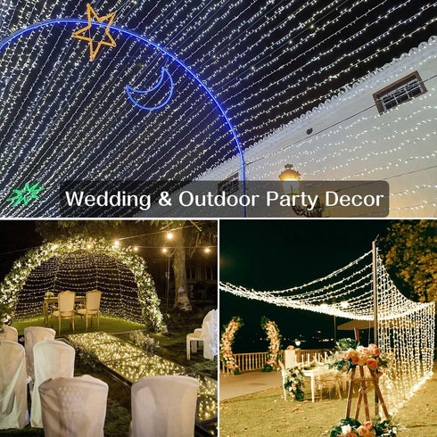 800LED 330FT 8 Christmas Lights Outdoor, Warm White String Lights, Mode Plug in Waterproof Decor Twinkle Lights