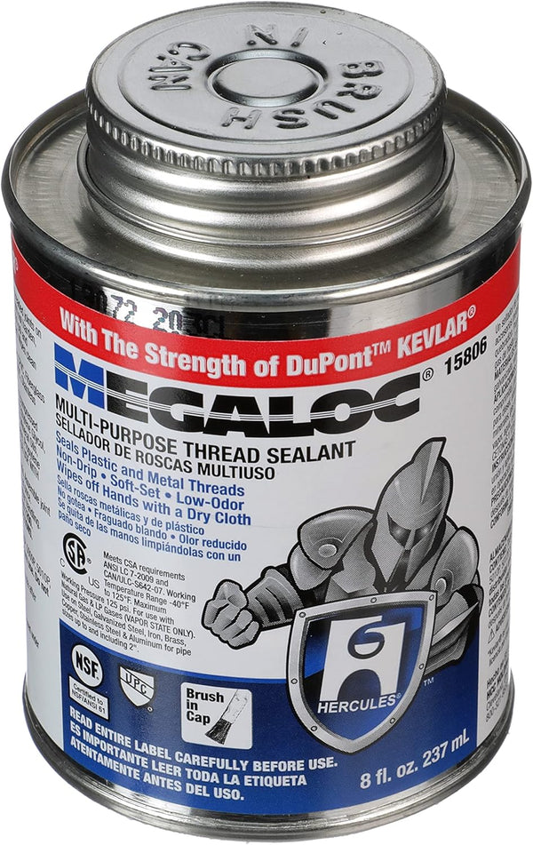 Hercules 15806 Megaloc Multi-Purpose Thread Sealant, Blue Liquid Paste, 8 oz./236 ml
