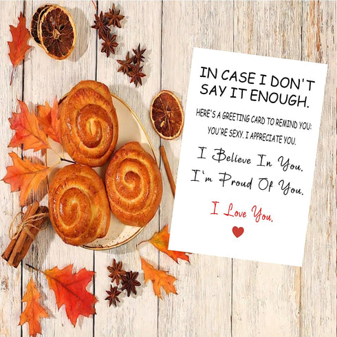 QLIYLIN 5x7 Inch Funny Romantic Love Card for Him Her - Sweet Encouragement Appreciation Card for Boyfriend