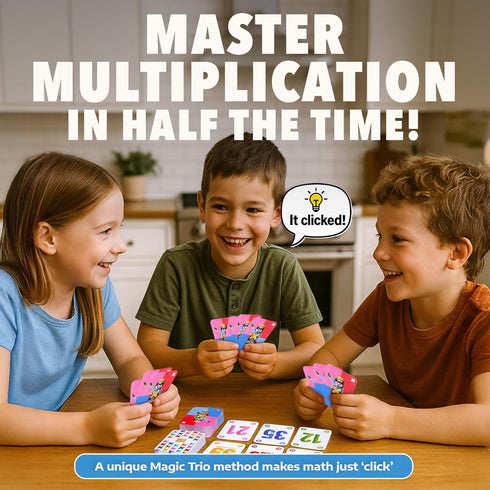Triologyx 2nd 3rd 4th 5th Multiplication Game for Kids Interactive Math Card Game That Builds Confidence in Times