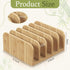 Bamboo Desk Mail Organizer, 5 Compartments File Holders, Countertop Paper Organizer for Home Office School