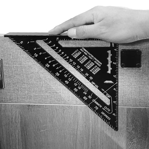 7 inch Rafter Square Aluminum Alloy Triangle Ruler - Double Scale Carpenter Tool for Woodworking and Carpentry