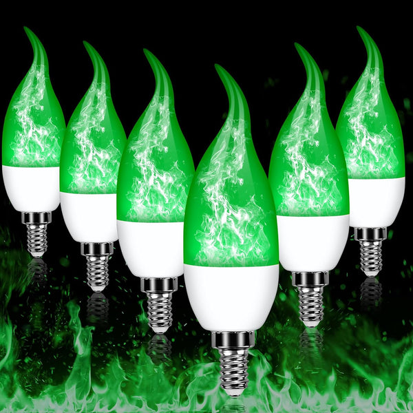 Kakolvan E12 LED Flickering Candelabra Flame Effect Light Bulbs - 3 Modes Flicker