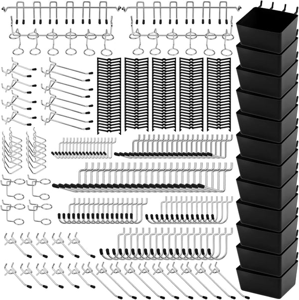 Pegboard Organizer Hooks, 300-Piece Durable Assortment for Tool Organization