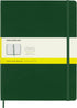 Moleskine Classic Hard Cover Notebook: XL (7.5" x 9.5") Squared/Grid, Myrtle Green, 192 Pages