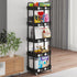 5-Tier Laiensia Multifunction Utility Rolling Cart, Plastic & Metal Storage Organizer, Black, Lockable Wheels, Modern