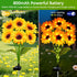 18 (3 Pack) Solar Sunflower Lights Outdoor Garden Decor, Solar Flowers Lights with Sunflowers, Waterproof Fall Decor