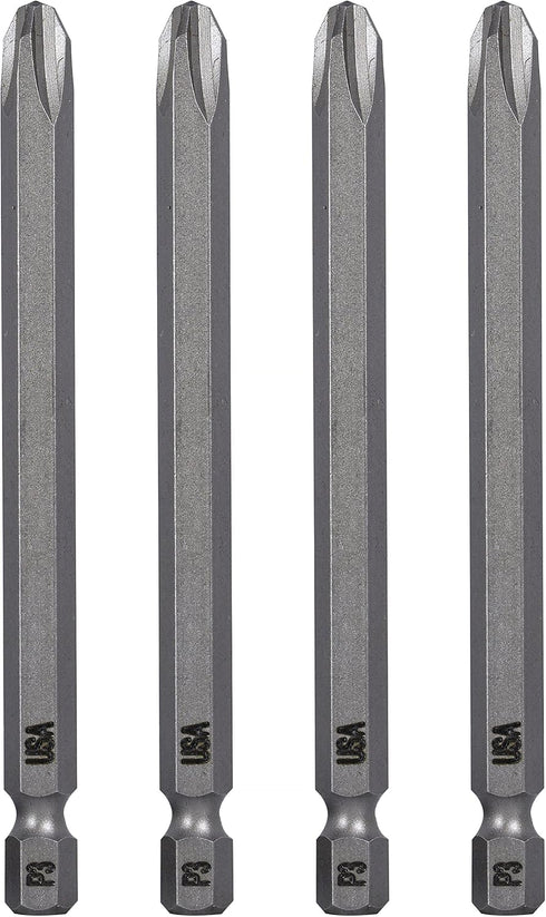 Mayhew Tools 19234-4 Phillips Power Bit, 4-Pack, NO. 3 x 3.5"