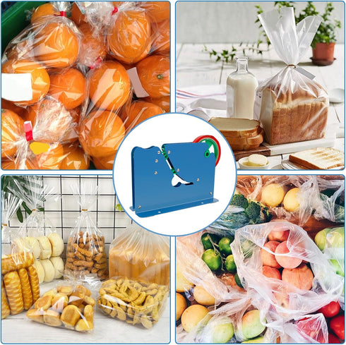 Metal Tape Bag Sealer with 6 Roll Tapes & Trimmer, Manual Food Sealer Machine for Heavy Duty Bag Sealing
