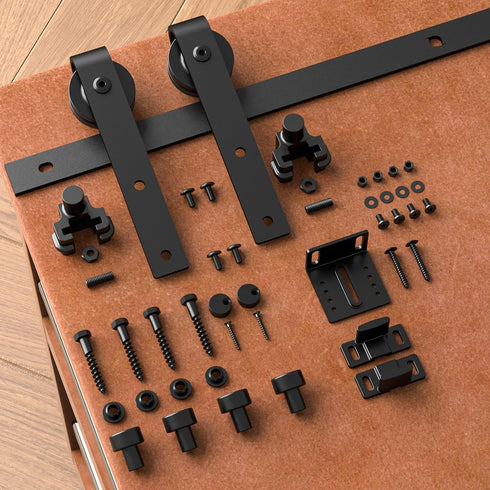 4FT 21"-24" Super Mini Cabinet Small Sliding Barn Door Hardware Track Kit Apply for Storage Window TV Stand,Easy