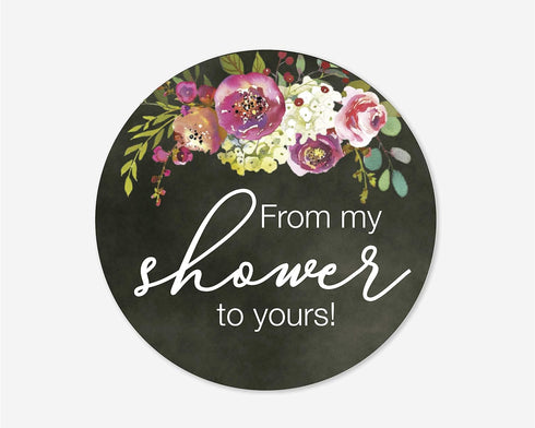 My Shower to Yours Stickers, Chalkboard Baby Shower & Bridal Shower Favor Labels (#379-027-T004)