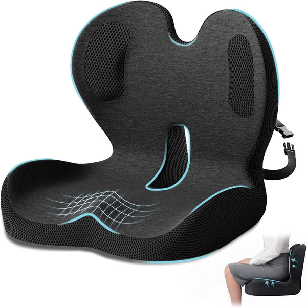 Ergonomic Seat Cushion,Office Chair Cushion with Lumbar Support Pillow,Car Orthopedic Seat Cushions,Designed
