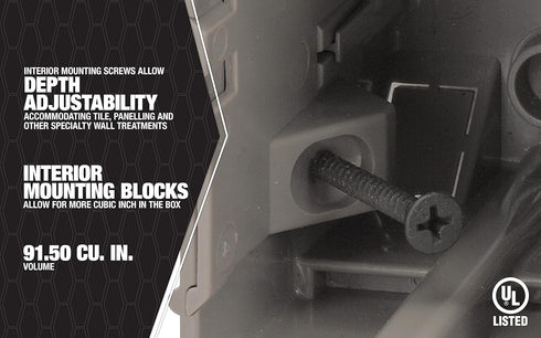 Southwire MSBMMT5G 5 Gang Multi Mount Device Box, Heavy Duty 42lb, Depth Adjustable, Gray