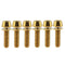 Titanium Ti Allen Hex M5x16 18mm Tapered Head Bolt with Washer, Pack of 6 (Gold)