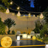 ShineU 30 20 Bulbs, 8 Feet LED Outdoor String Lights with Warm White Edison Shatterproof Solar-Powered Modes Hemp Rope