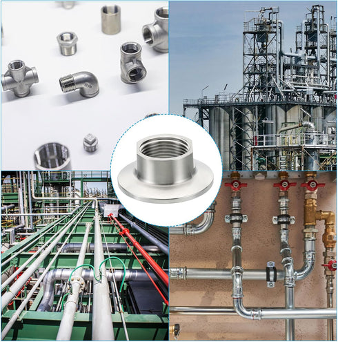 1.5 Inch 3/4" 304 50.5mm PATIKIL TC Tri Clamps Adaptor, Tri-Clover Fittings to NPT Female Sanitary Thread Adaptor