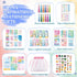 Pasimy 218 Pcs Inspirational Stationery Gifts, Motivational Mini Notepad, Pen, Quote Bookmarks, Stickers for School