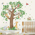 decalmile Large Jungle Animal Tree Wall Decals Giraffe Koala Leopard Safari Wall Stickers Baby Nursery Kids Bedroom