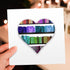 6 Pack Greeting Cards - I Heart Books - Love Heart Shape containing Colorful Rainbow Bookshelf - - Love Series