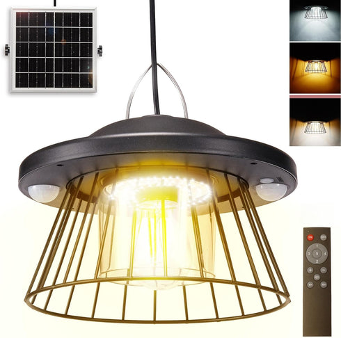 HULPPRE 3000lm Solar Light Indoor&Outdoor,Solar Shed Light Daytime or Night,Classic Metal with